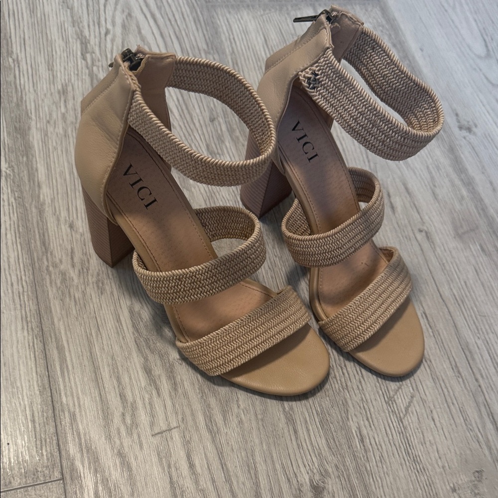 Vici Tan Strappy Heels